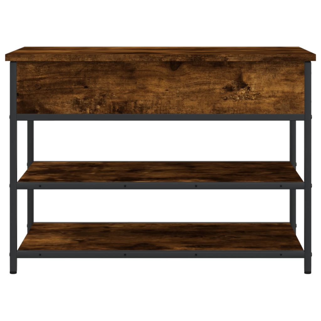 Panca Porta Scarpe Rovere Fumo 70x42,5x50 cm Legno Multistrato