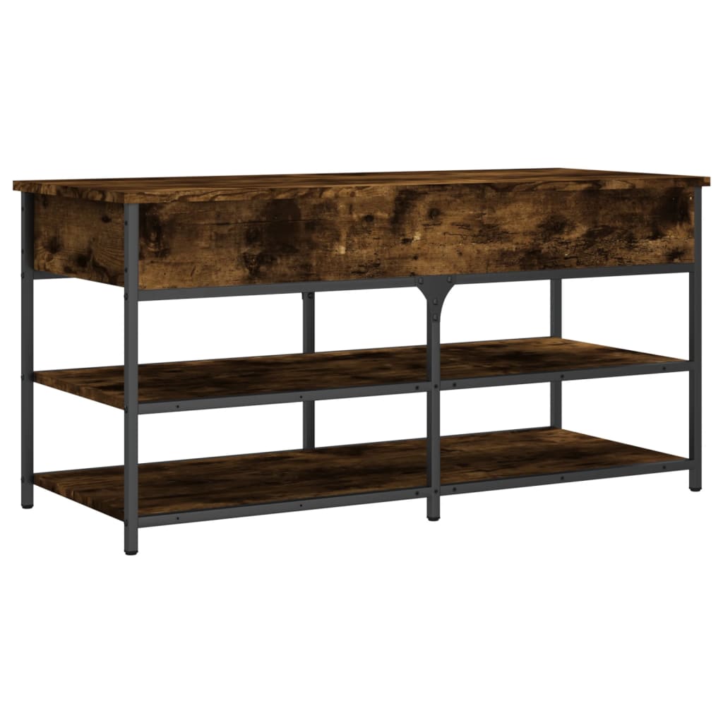 Panca Porta Scarpe Rovere Fumo 100x42,5x50 cm Legno Multistrato