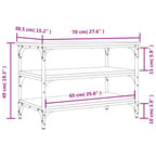 Panca Porta Scarpe Nera 70x38,5x49 cm in Legno Multistrato