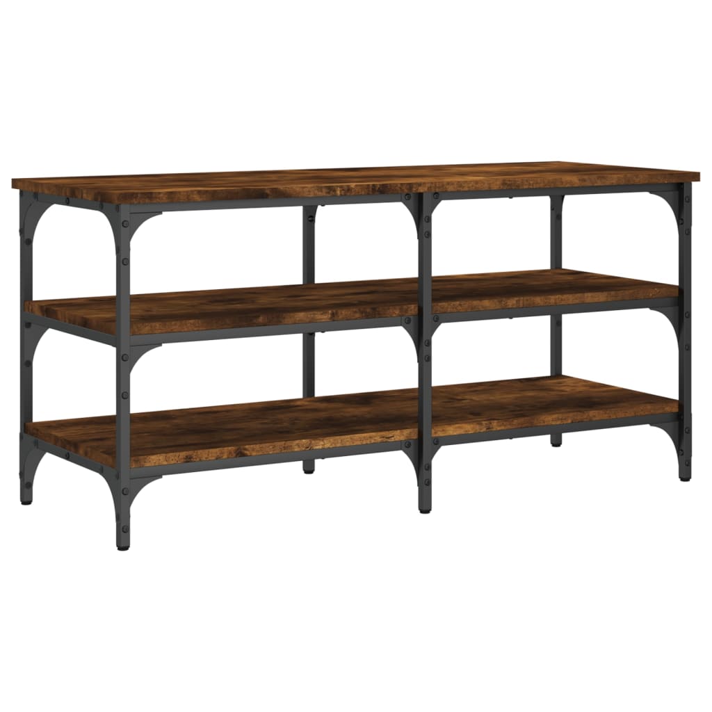 Panca Porta Scarpe Rovere Fumo 100x38,5x49cm Legno Multistrato