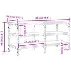 Panca Porta Scarpe Grigio Sonoma 100x38,5x49 Legno Multistrato
