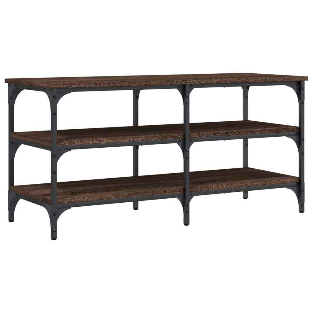 Panca Porta Scarpe Rovere Marrone 100x38,5x49 Legno Multistrato