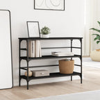 Tavolino Consolle Nero 100x32x75 cm in Legno Multistrato