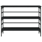 Tavolino Consolle Nero 100x32x75 cm in Legno Multistrato