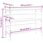Tavolo Consolle Rovere Fumo 100x32x75 cm Legno Multistrato
