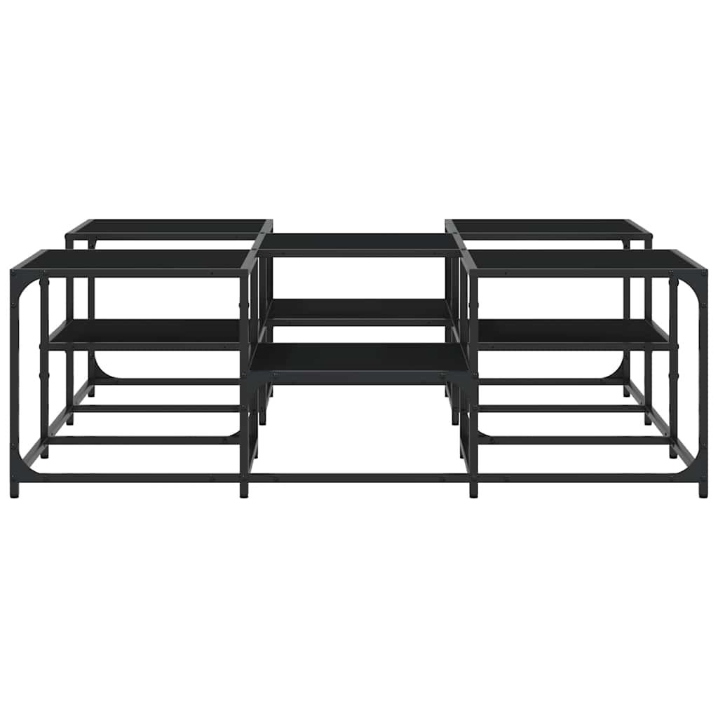 Tavolino da Salotto Nero 121x121x40 cm in Legno Multistrato