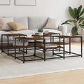 Tavolino Salotto Rovere Fumo 121x121x40 cm Legno Multistrato