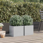 Fioriere 2pz Argento 32x30x29 cm in Acciaio Zincato