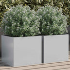 Fioriere 2pz Argento 32x30x29 cm in Acciaio Zincato
