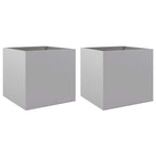 Fioriere 2pz Argento 49x47x46 cm in Acciaio Zincato
