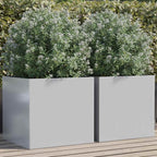Fioriere 2pz Argento 49x47x46 cm in Acciaio Zincato