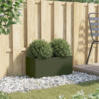 Fioriera Verde Oliva 62x30x29 cm in Acciaio