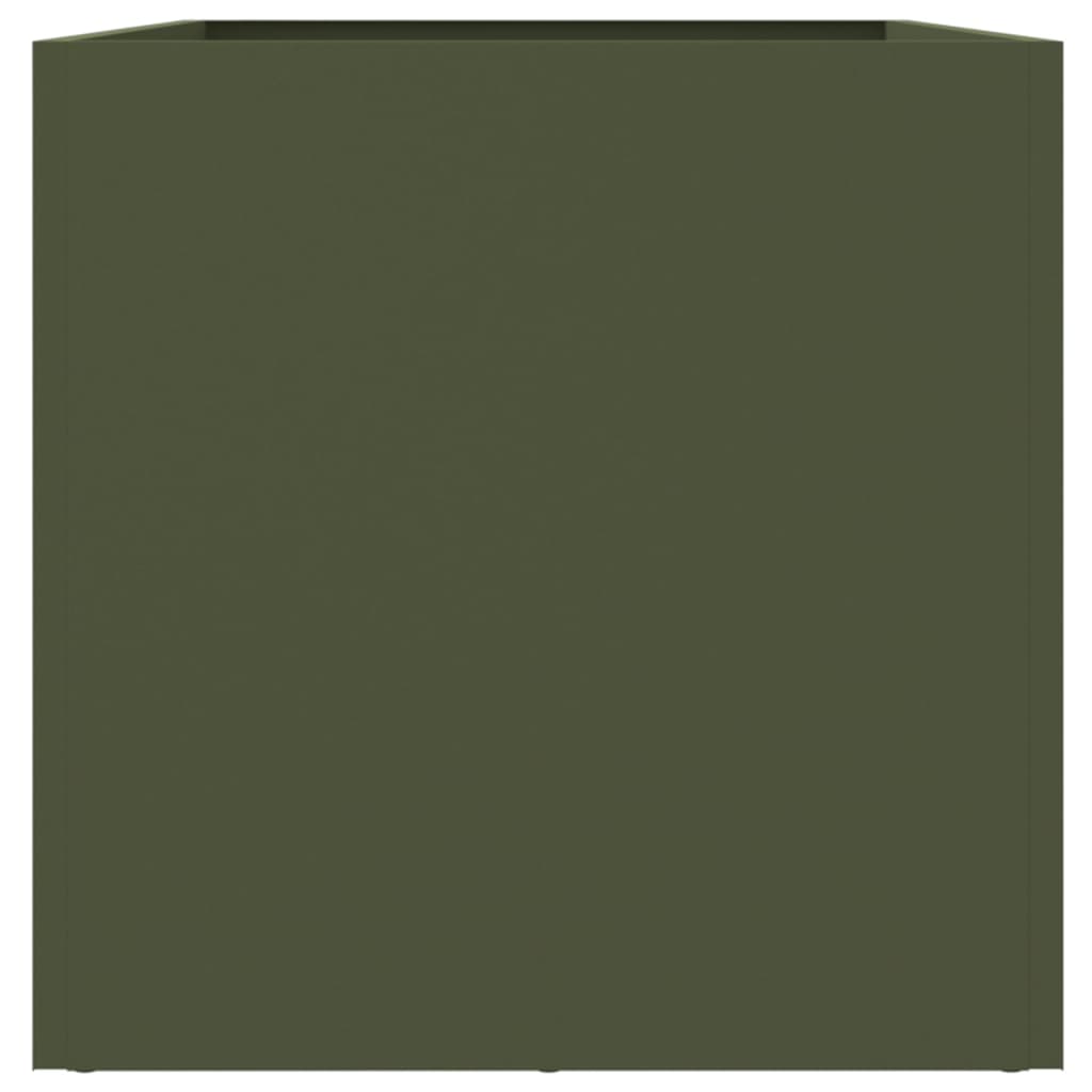 Fioriera Verde Oliva 62x30x29 cm in Acciaio