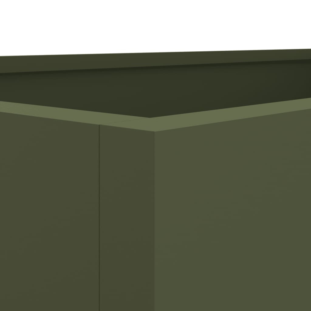 Fioriera Verde Oliva 62x30x29 cm in Acciaio