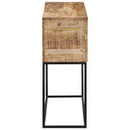 Tavolo Consolle 110x30x75cm Legno Massello Mango Grezzo e Ferro