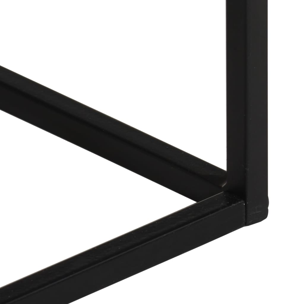 Tavolo Consolle 110x30x75cm Legno Massello Mango Grezzo e Ferro