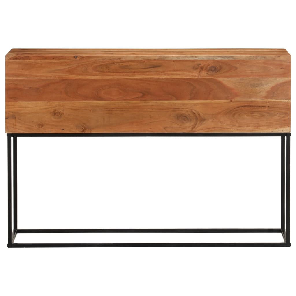 Tavolo Consolle 110x30x75cm in Legno Massello di Acacia e Ferro