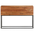 Tavolo Consolle 110x30x75cm in Legno Massello di Acacia e Ferro