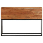 Tavolo Consolle 110x30x75cm in Legno Massello di Acacia e Ferro