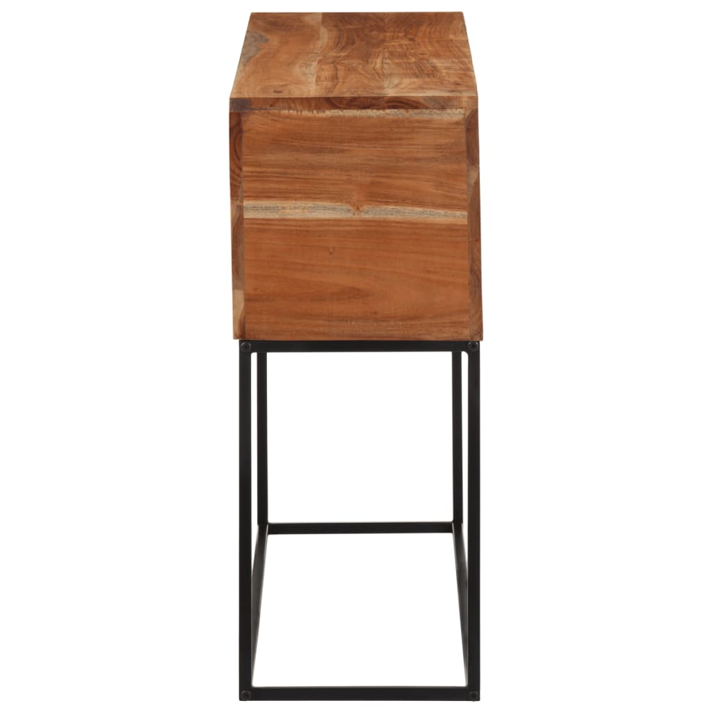 Tavolo Consolle 110x30x75cm in Legno Massello di Acacia e Ferro