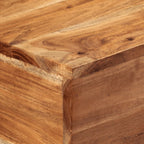 Tavolo Consolle 110x30x75cm in Legno Massello di Acacia e Ferro