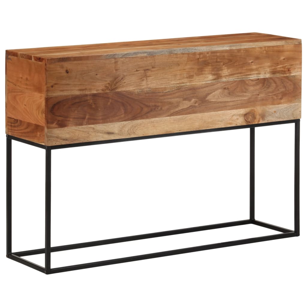 Tavolo Consolle 110x30x75cm in Legno Massello di Acacia e Ferro