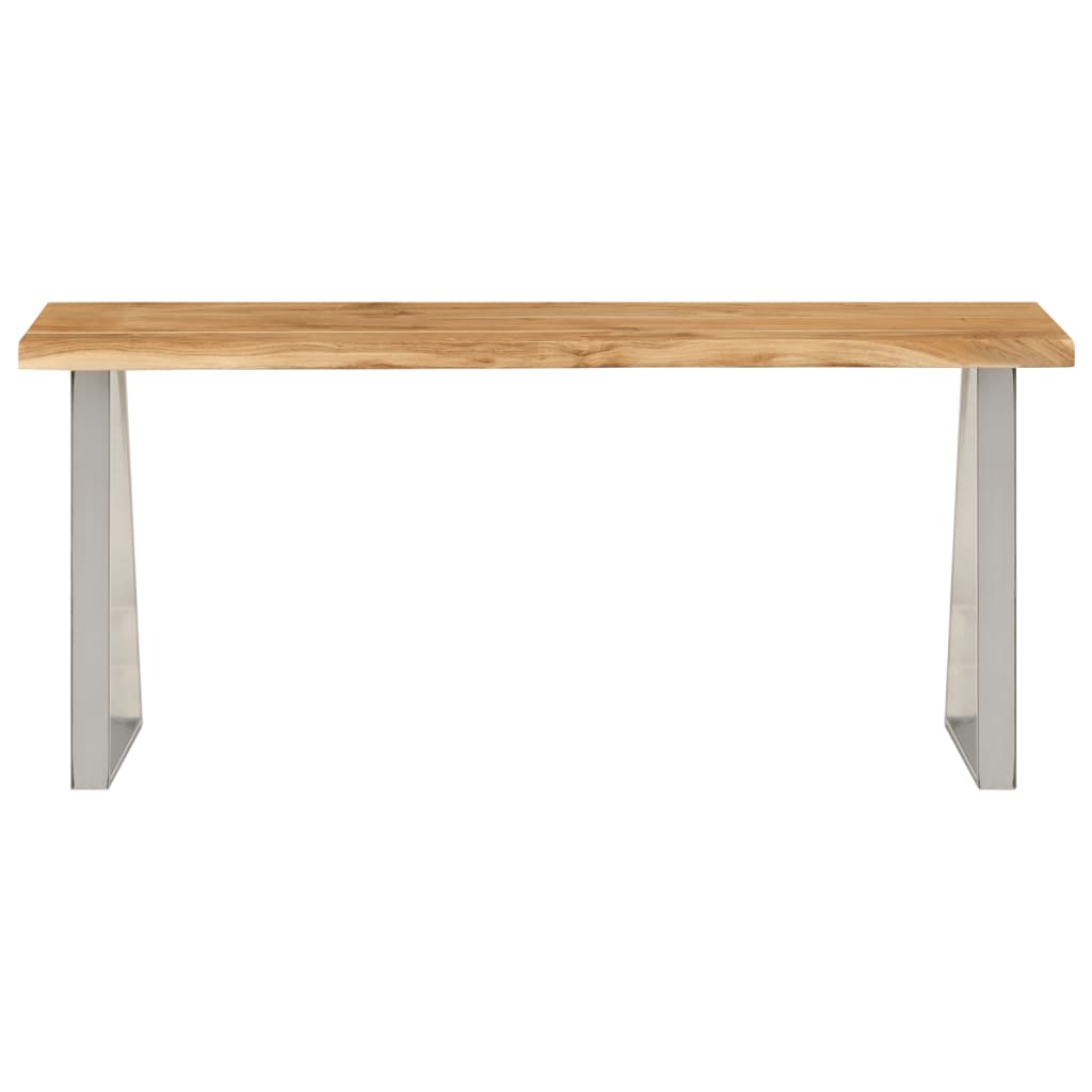 Panca con Bordi Vivi 105 cm in Legno Massello di Acacia