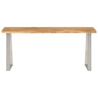 Panca con Bordi Vivi 105 cm in Legno Massello di Acacia