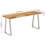 Panca con Bordi Vivi 105 cm in Legno Massello di Acacia