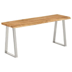 Panca con Bordi Vivi 105 cm in Legno Massello di Acacia