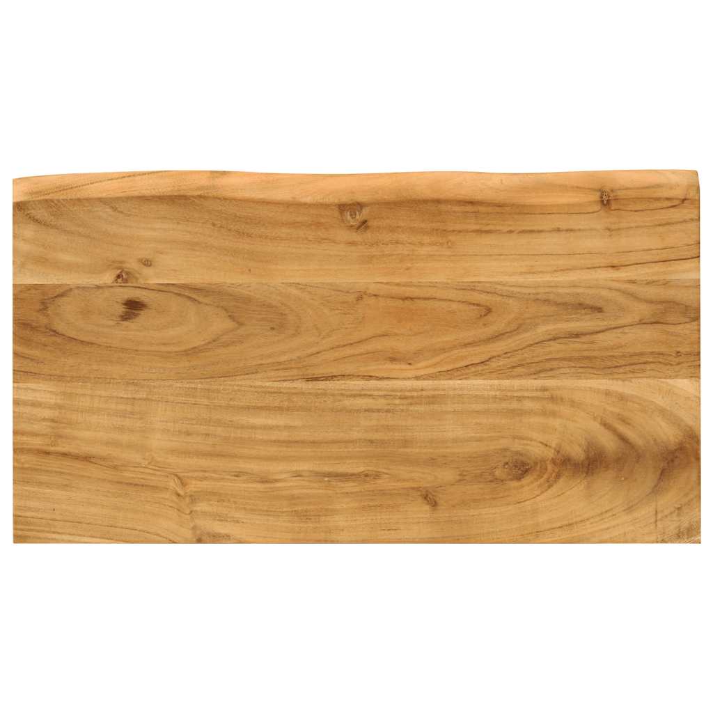 Tavolini a Incastro 3 pz Bordi Vivi in Legno Massello di Acacia