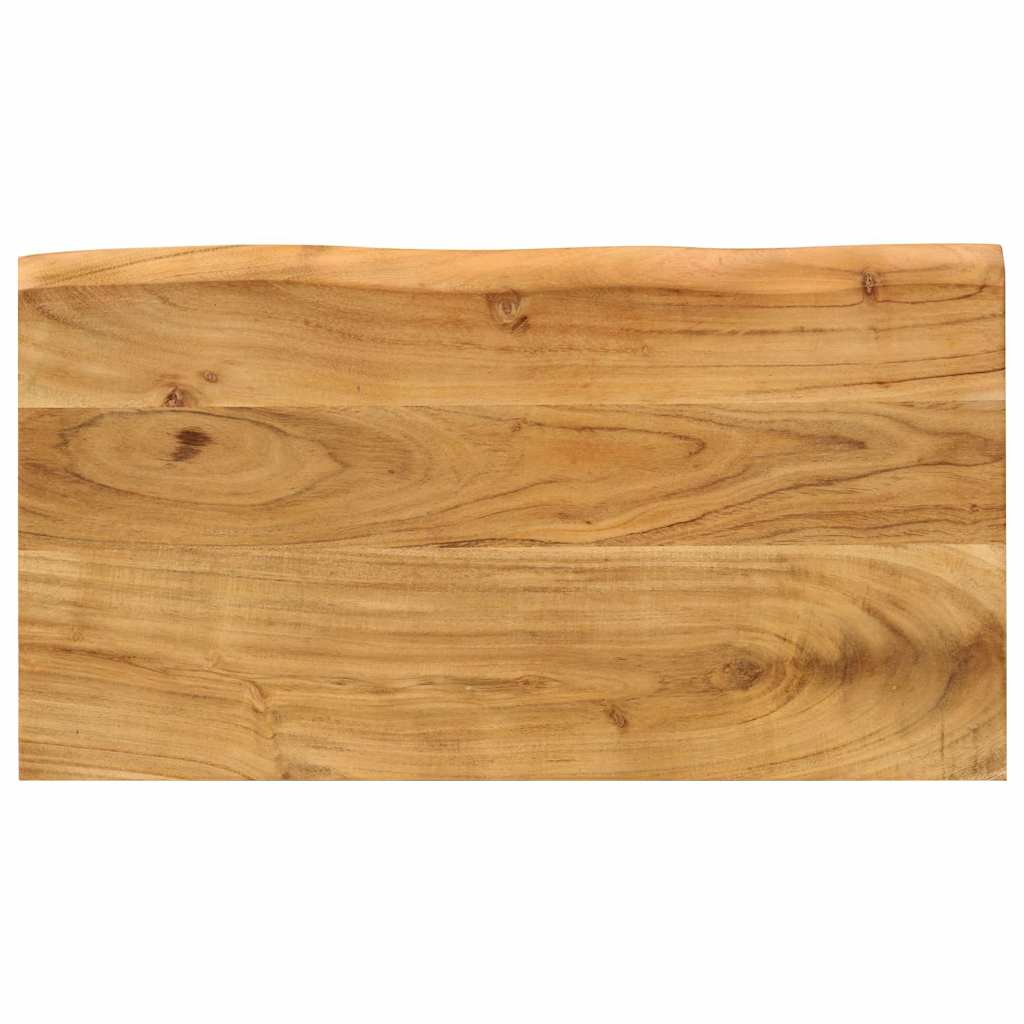 Tavolini a Incastro 3 pz Bordi Vivi in Legno Massello di Acacia