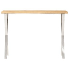 Tavolo Consolle Bordi Vivi 105x33x76 cm Legno Massello di Mango