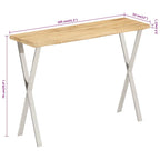 Tavolo Consolle Bordi Vivi 105x33x76 cm Legno Massello di Mango