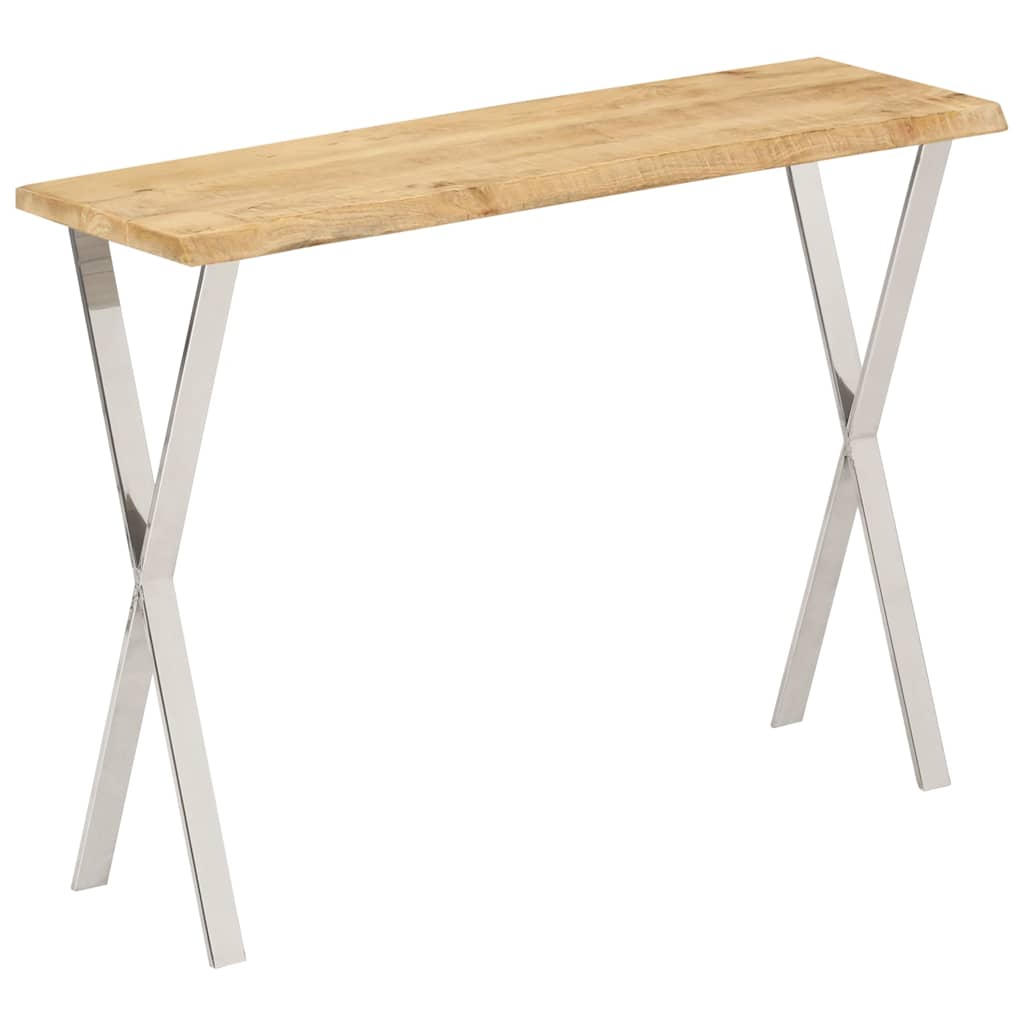 Tavolo Consolle Bordi Vivi 105x33x76 cm Legno Massello di Mango