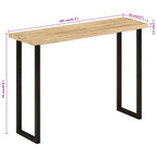 Tavolo Consolle Bordi Vivi 105x33x76 cm Legno Massello di Mango