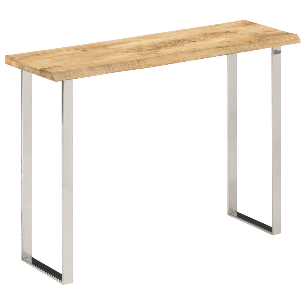 Tavolo Consolle Bordi Vivi 105x33x76 cm Legno Massello di Mango