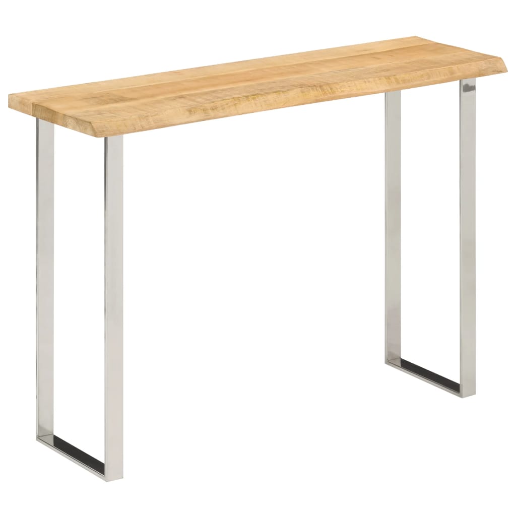 Tavolo Consolle Bordi Vivi 105x33x76 cm Legno Massello di Mango