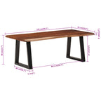 Tavolino ambra 110x55x40 cm in Legno Massello di Acacia
