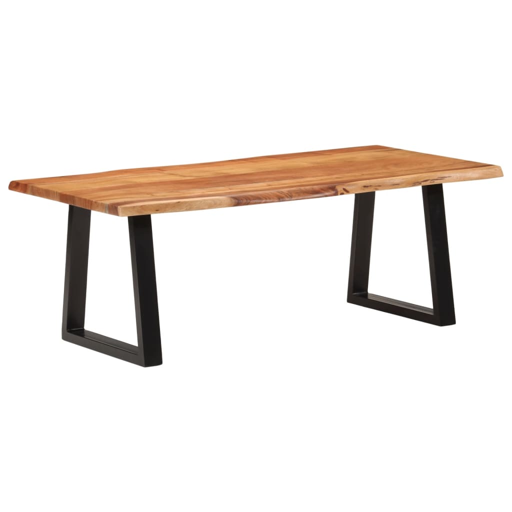 Tavolino da Salotto 110x55x40 cm in Legno Massello di Acacia
