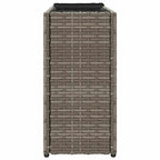 Fioriere da Giardino con 2 Vasi Grigie 90x20x40cm in Polyrattan