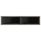 Fioriere da Giardino con 2 Vasi Grigie 90x20x40cm in Polyrattan