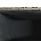 Fioriere da Giardino con 2 Vasi Grigie 90x20x40cm in Polyrattan