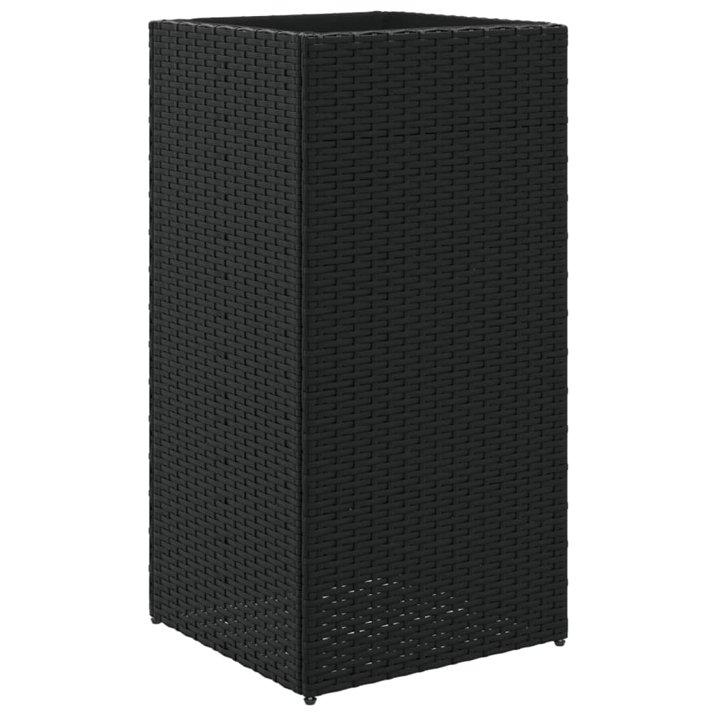 Fioriere da Giardino 2 pz Nere 40x40x80 cm in Polyrattan