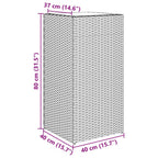 Fioriere da Giardino 2 pz Nere 40x40x80 cm in Polyrattan