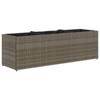 Fioriere da Giardino con 3 Vasi Grigie 105x30x32 cm Polyrattan