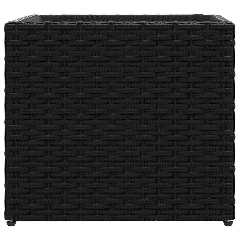Fioriere da Giardino 2 pz Nere 36x30x32 cm in Polyrattan