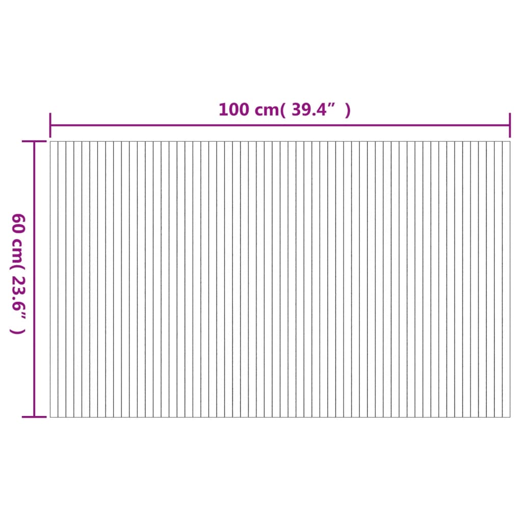 Tappeto Rettangolare Naturale Chiaro 60x100 cm in Bambù