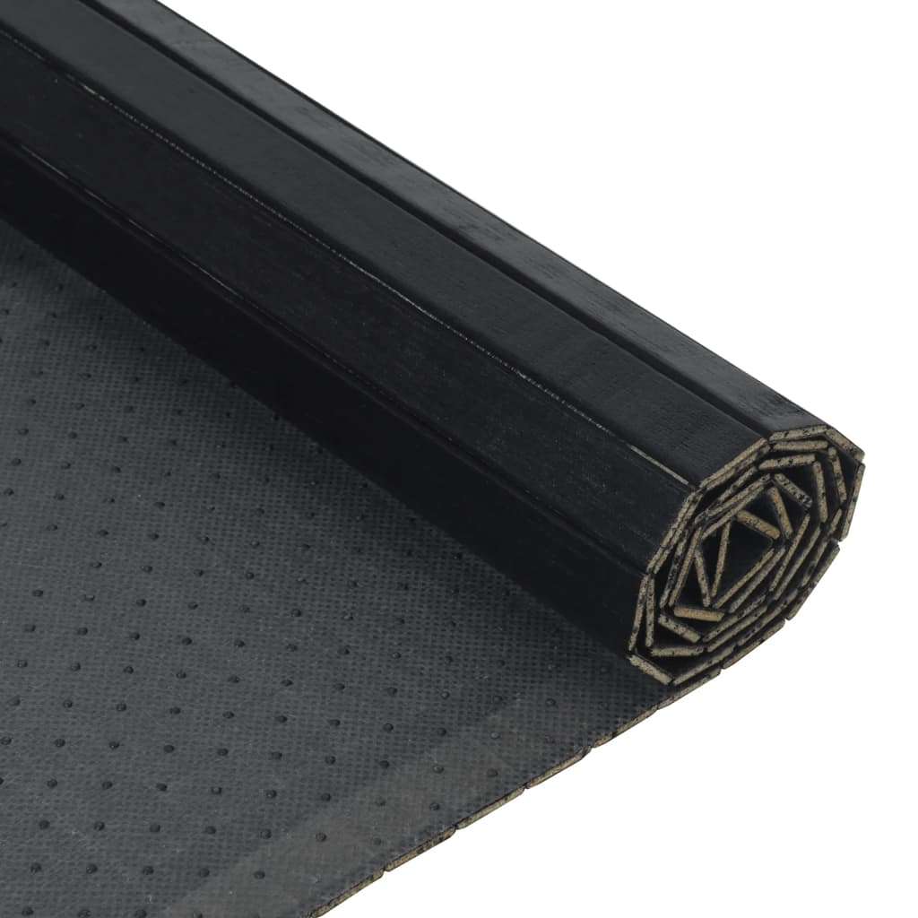 Tappeto Rettangolare Nero 60x200 cm in Bambù