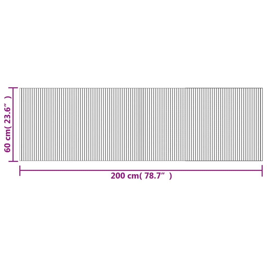 Tappeto Rettangolare Marrone Scuro 60x200 cm in Bambù
